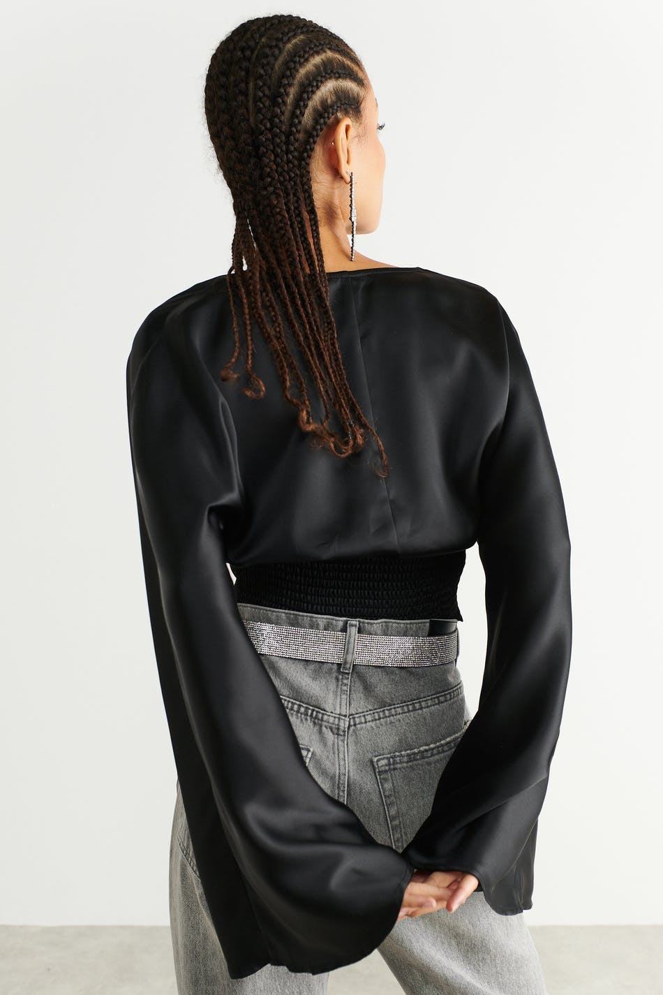 Satin blouse - Noir