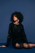 Nikki sequin top - Noir