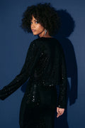 Nikki sequin top - Noir