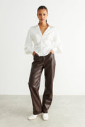 Satin blouse - Blanc cassé