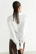 Satin blouse - Blanc cassé