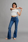 low waist bootcut jeans - Noir