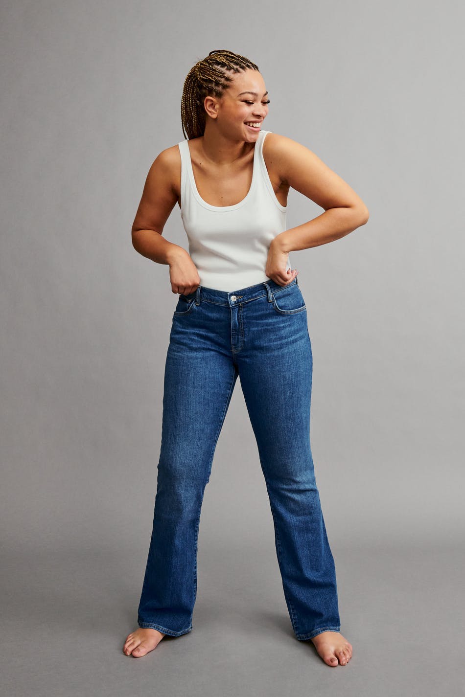 low waist bootcut jeans - Noir