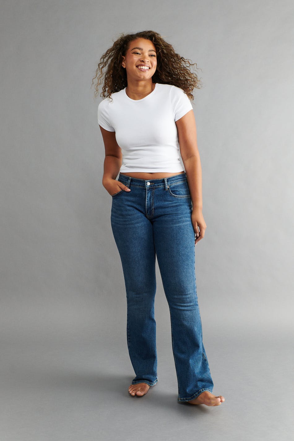 low waist bootcut jeans - Noir