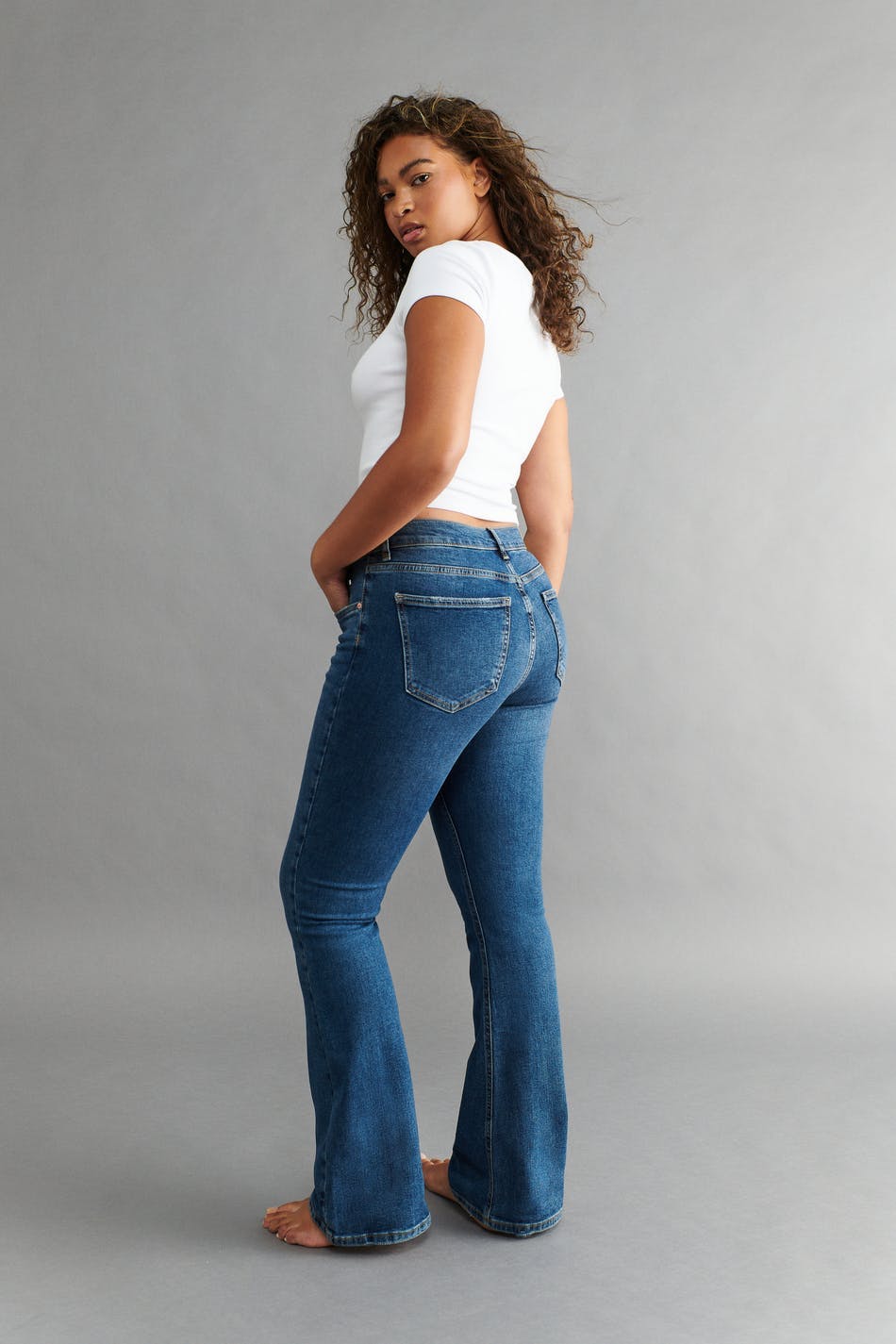 low waist bootcut jeans - Noir
