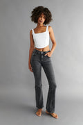 low waist bootcut jeans - Noir