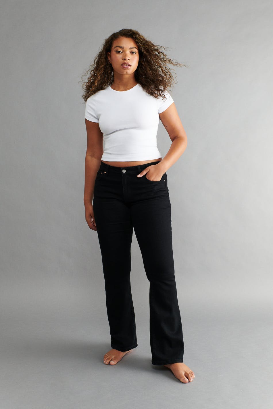 low waist bootcut jeans - Bleu clair