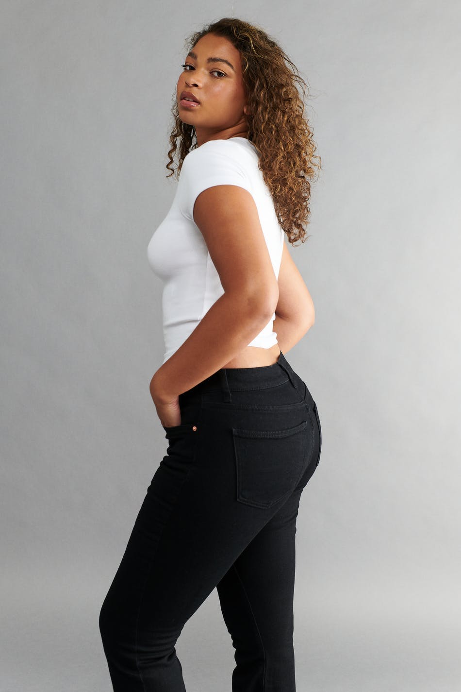 low waist bootcut jeans - Bleu clair