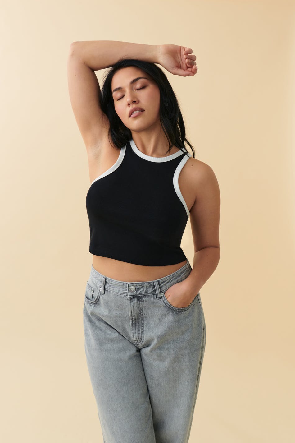 Ciara tank - Black/white