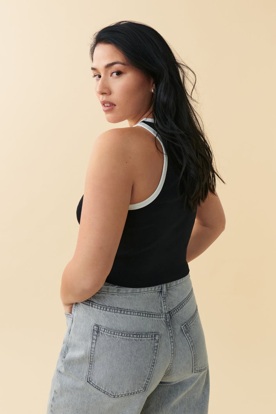 Ciara tank - Black/white