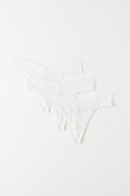 3-pack lace string - Blanc