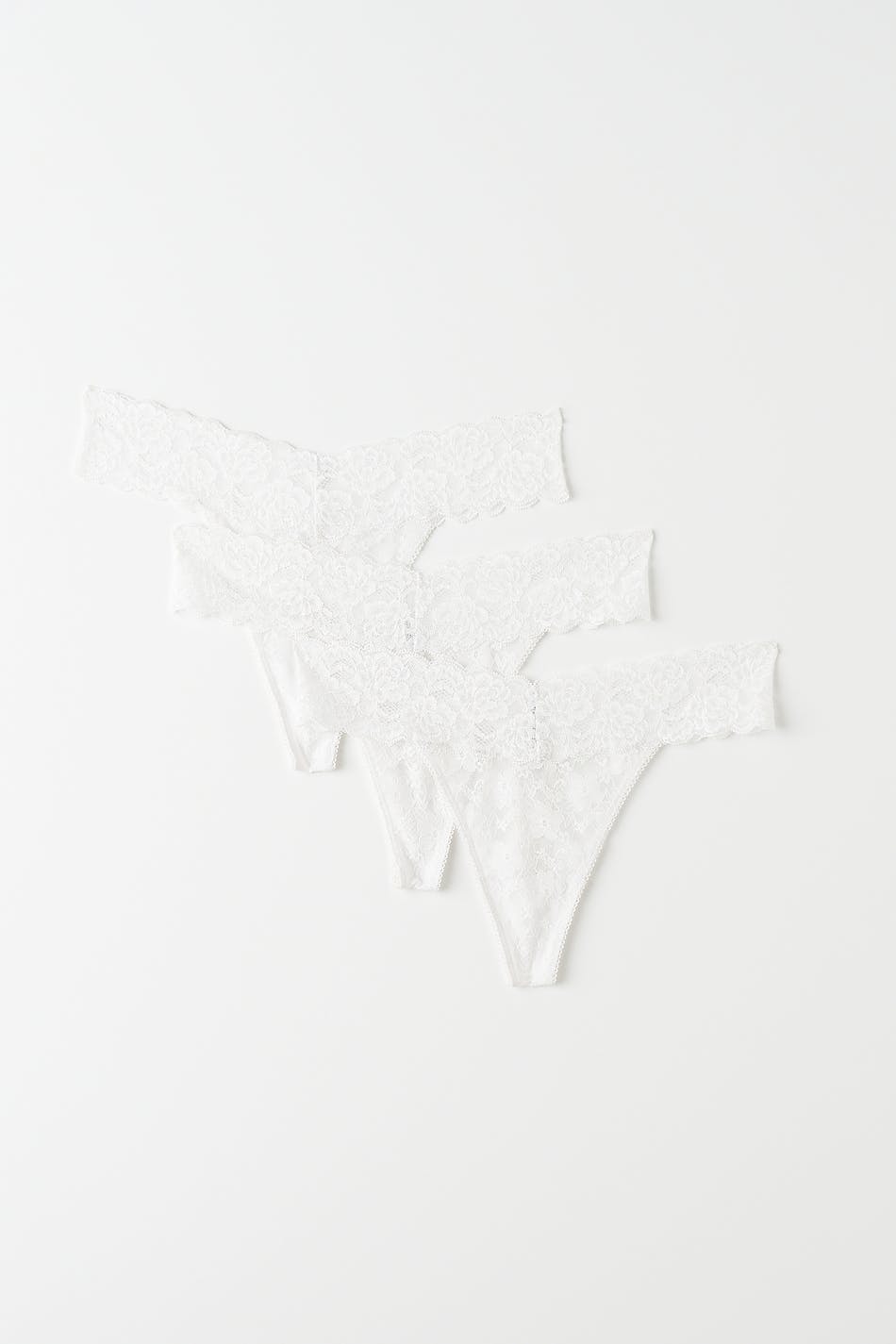 3-pack lace string - Blanc