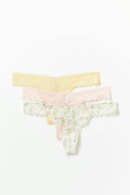 3-pack lace string - Multi pink