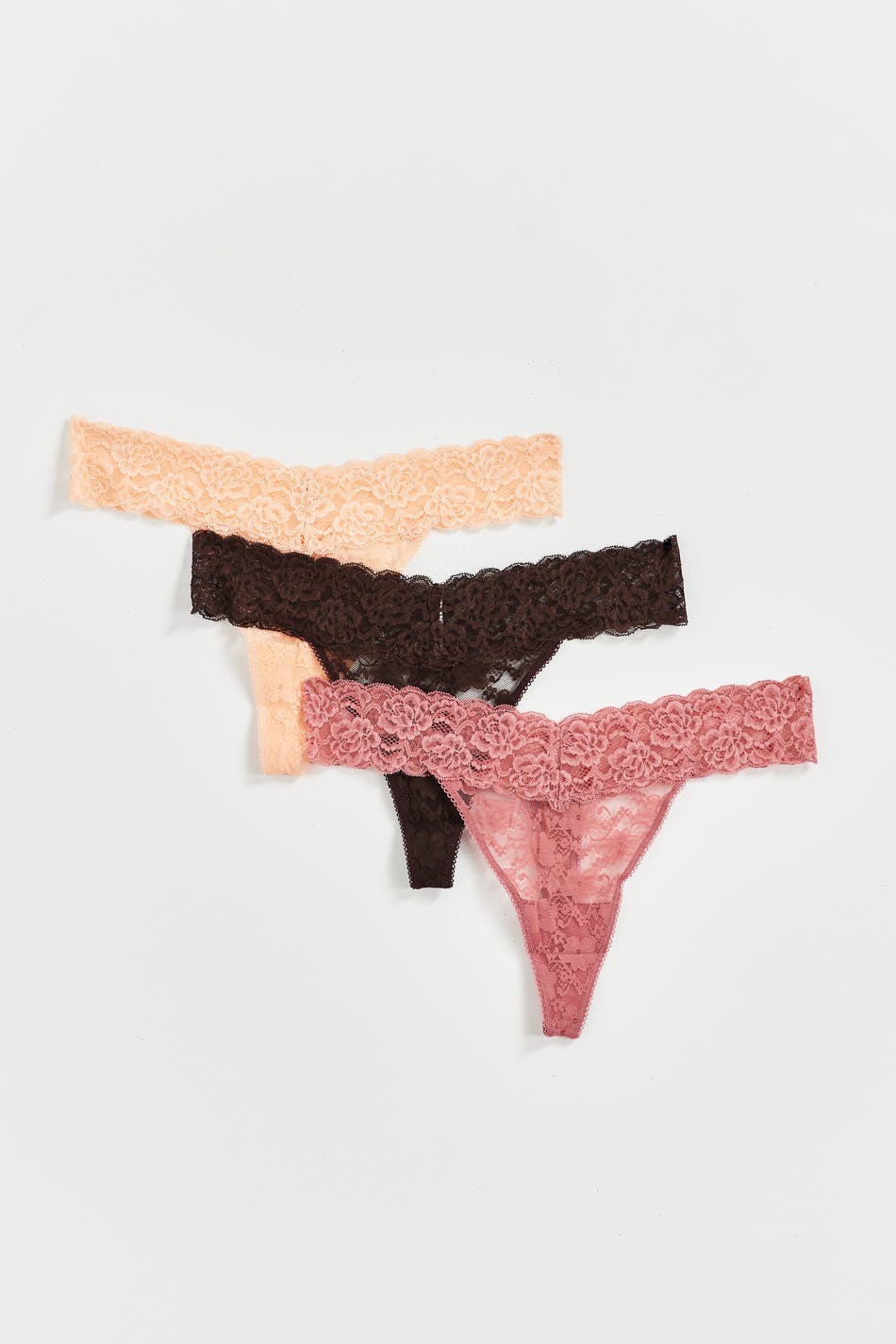 3-pack lace string - Noir