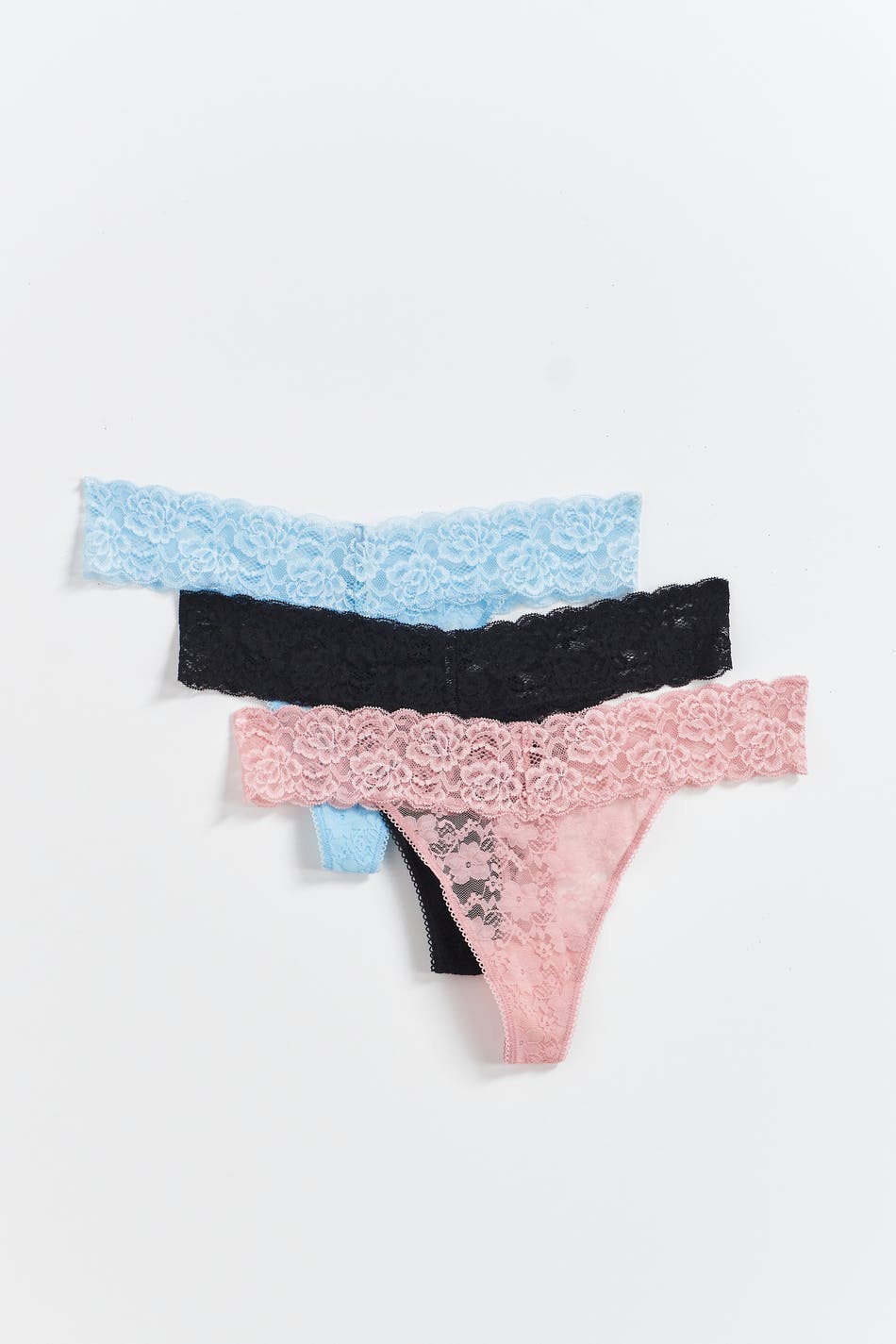3-pack lace string - Multi pink
