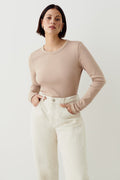 Basic long sleeve top - Blanc cassé