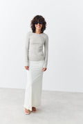 Basic long sleeve top - Blanc cassé