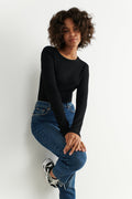 Basic long sleeve top - Noir