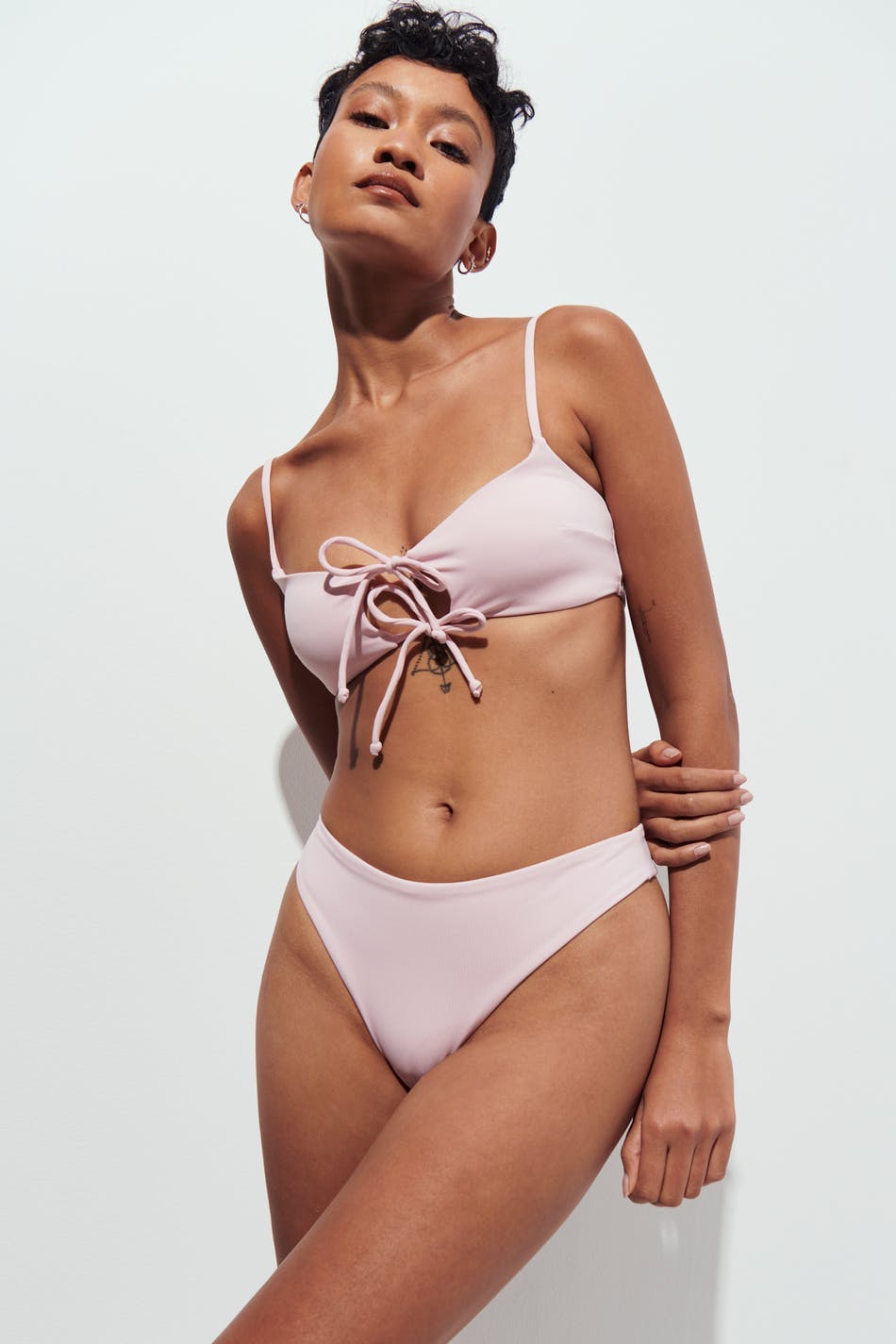 Rib bikini brief - Chalk pink