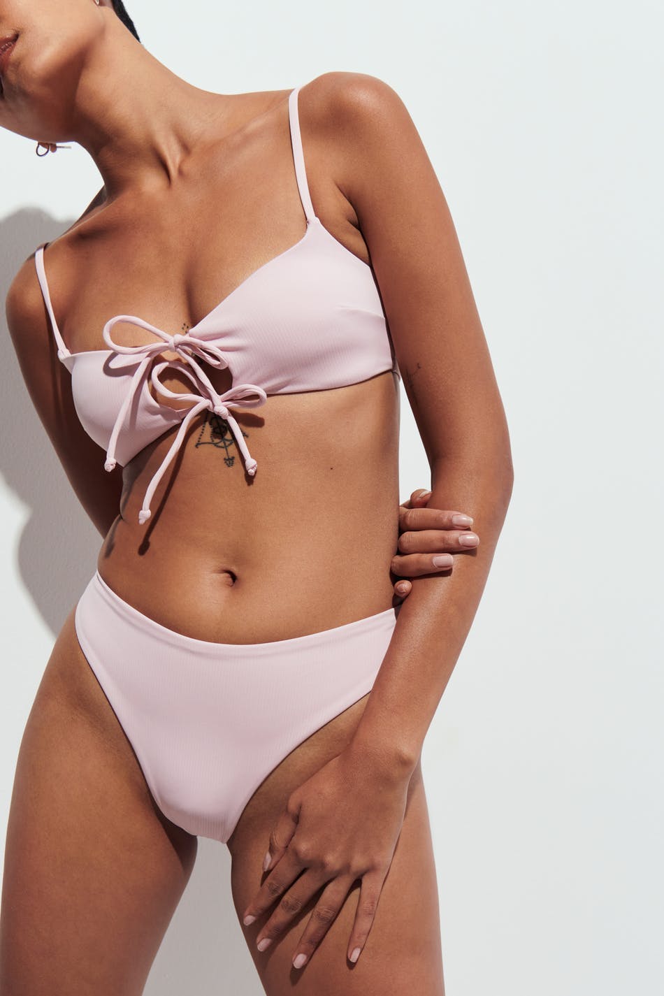 Rib bikini brief - Chalk pink