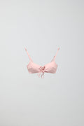 Rib tie bikini top - Chalk pink