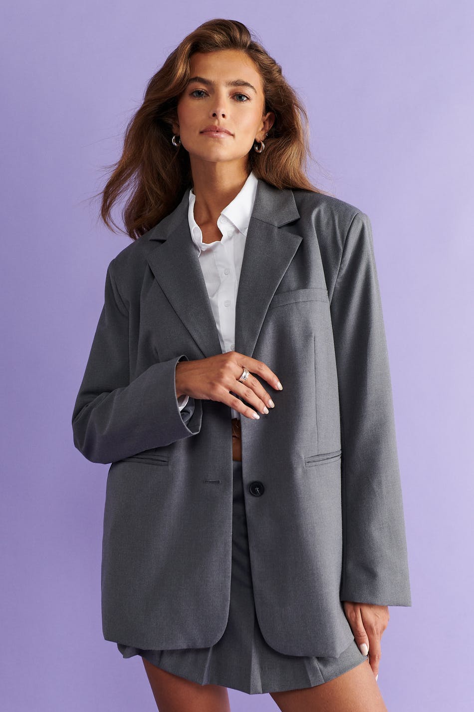 blazer - Grey melange
