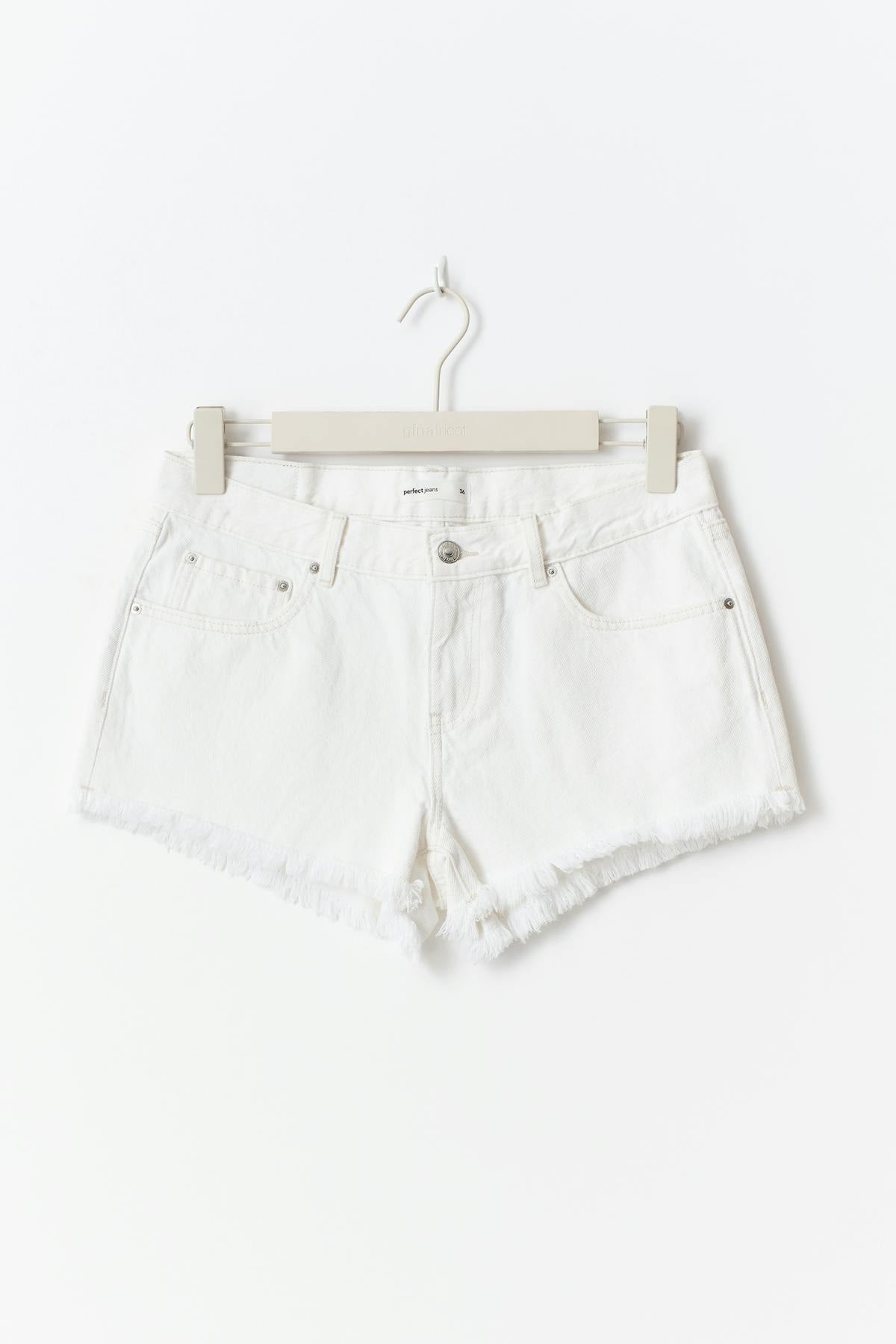 Low denim shorts - Bleu clair