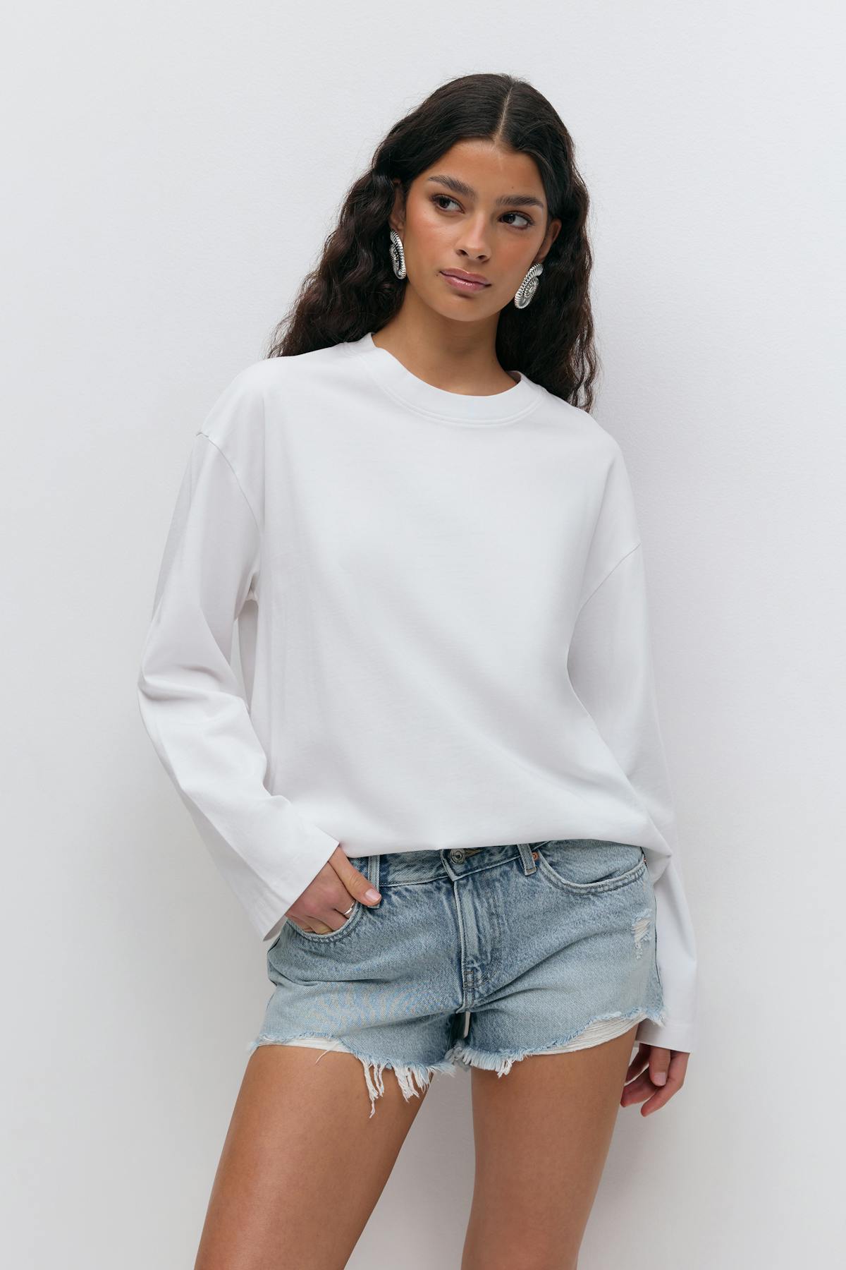 Low denim shorts - Offblack