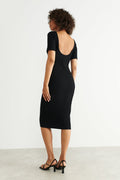 rib dress - Noir