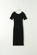 rib dress - Noir