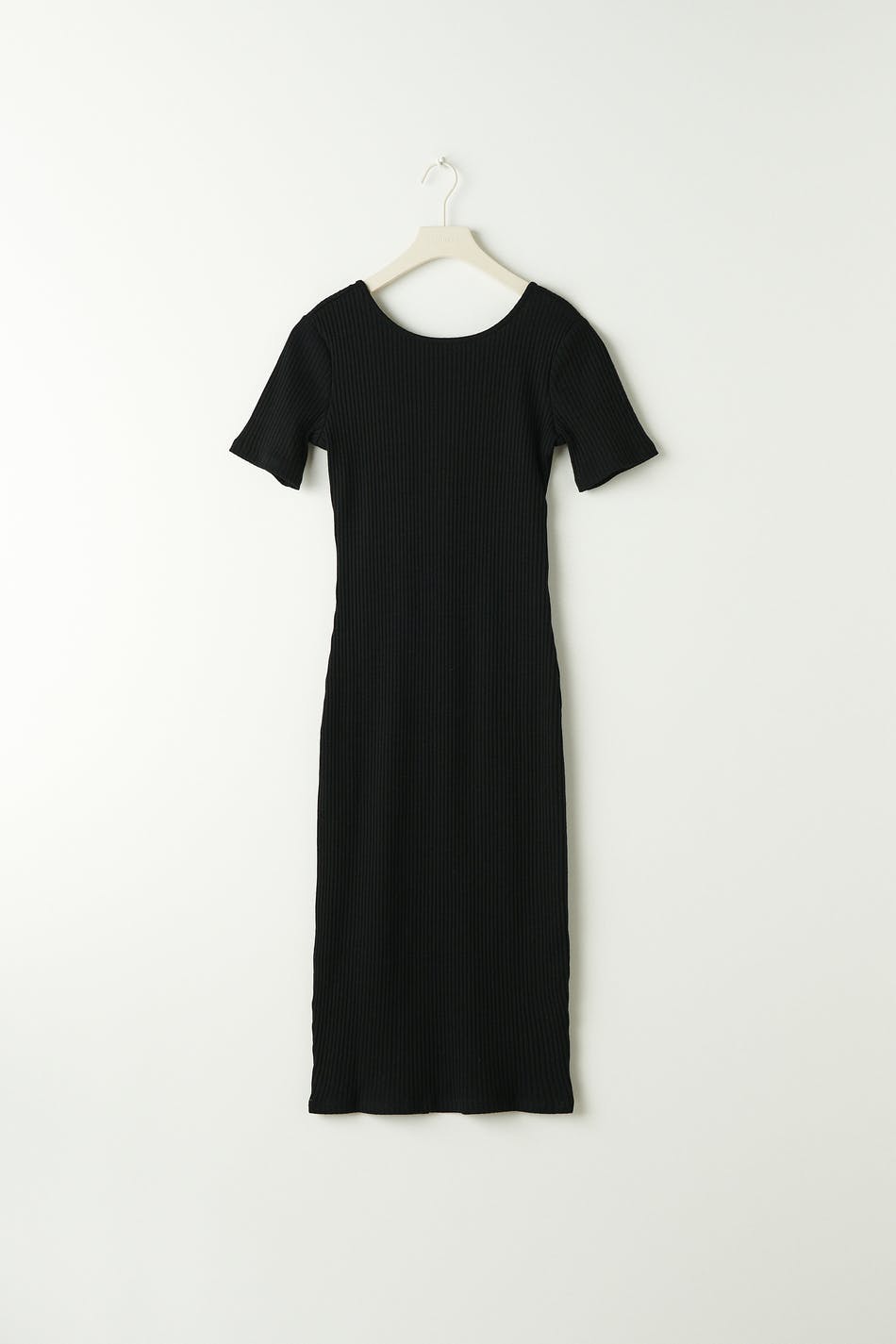 rib dress - Noir