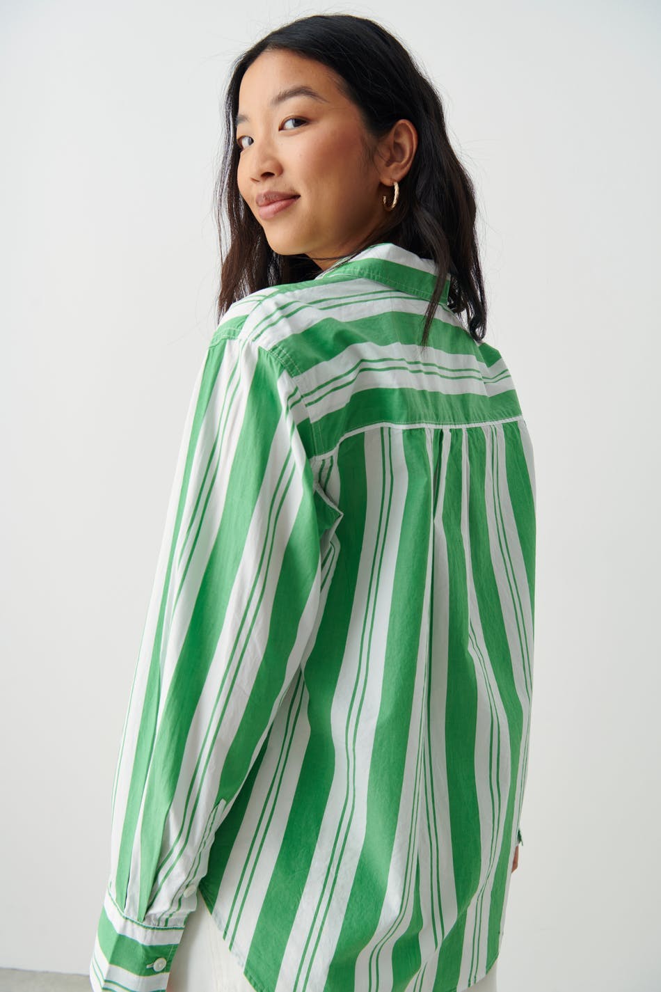 Poplin shirt - Green stripe