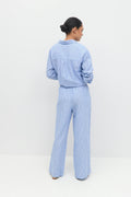 linen blend trousers - Zen blue