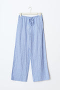 linen blend trousers - Zen blue