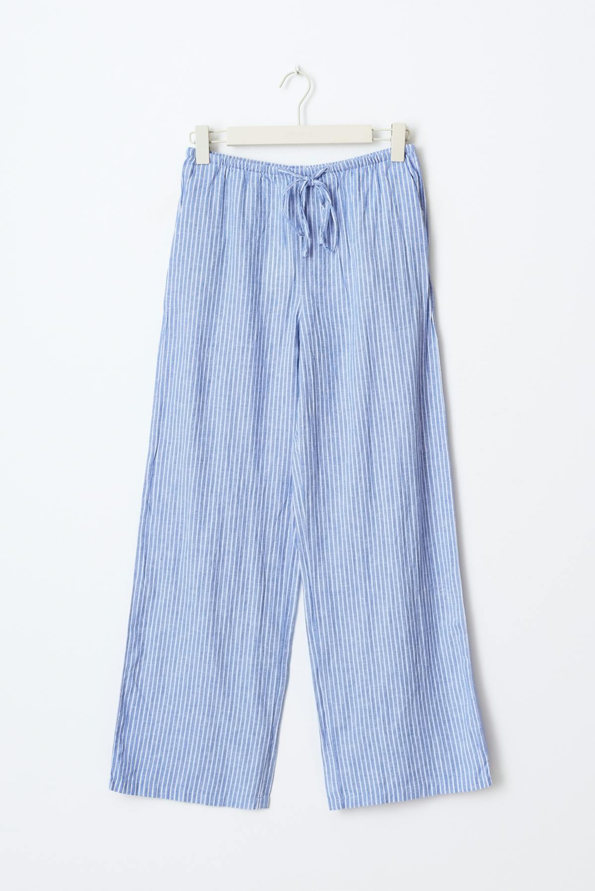 linen blend trousers - Zen blue