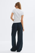 linen blend trousers - Noir