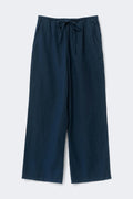 linen blend trousers - Noir