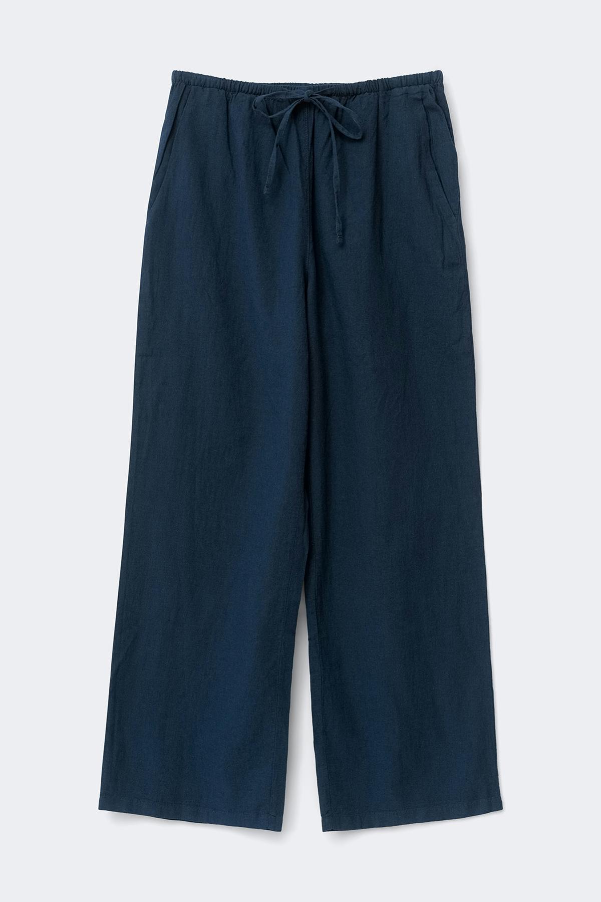 linen blend trousers - Noir