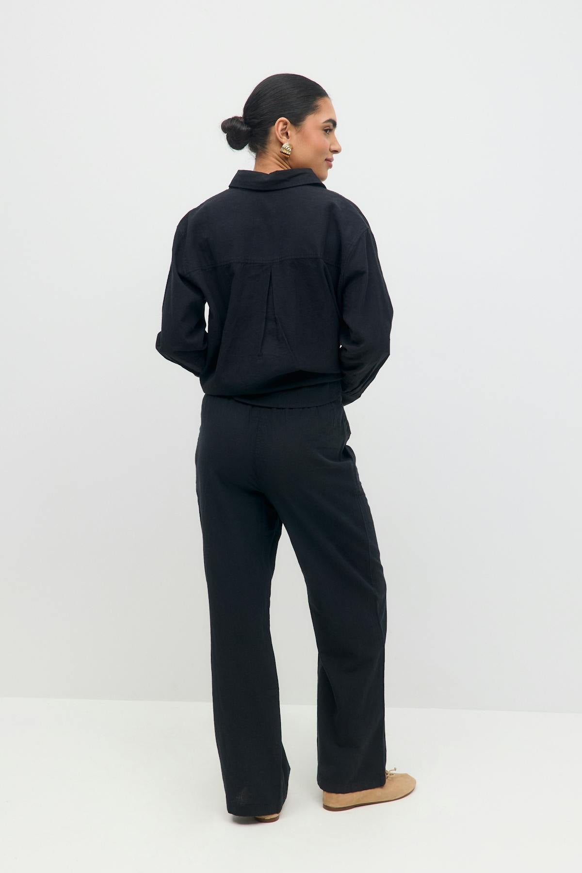 linen blend trousers - New linen beige