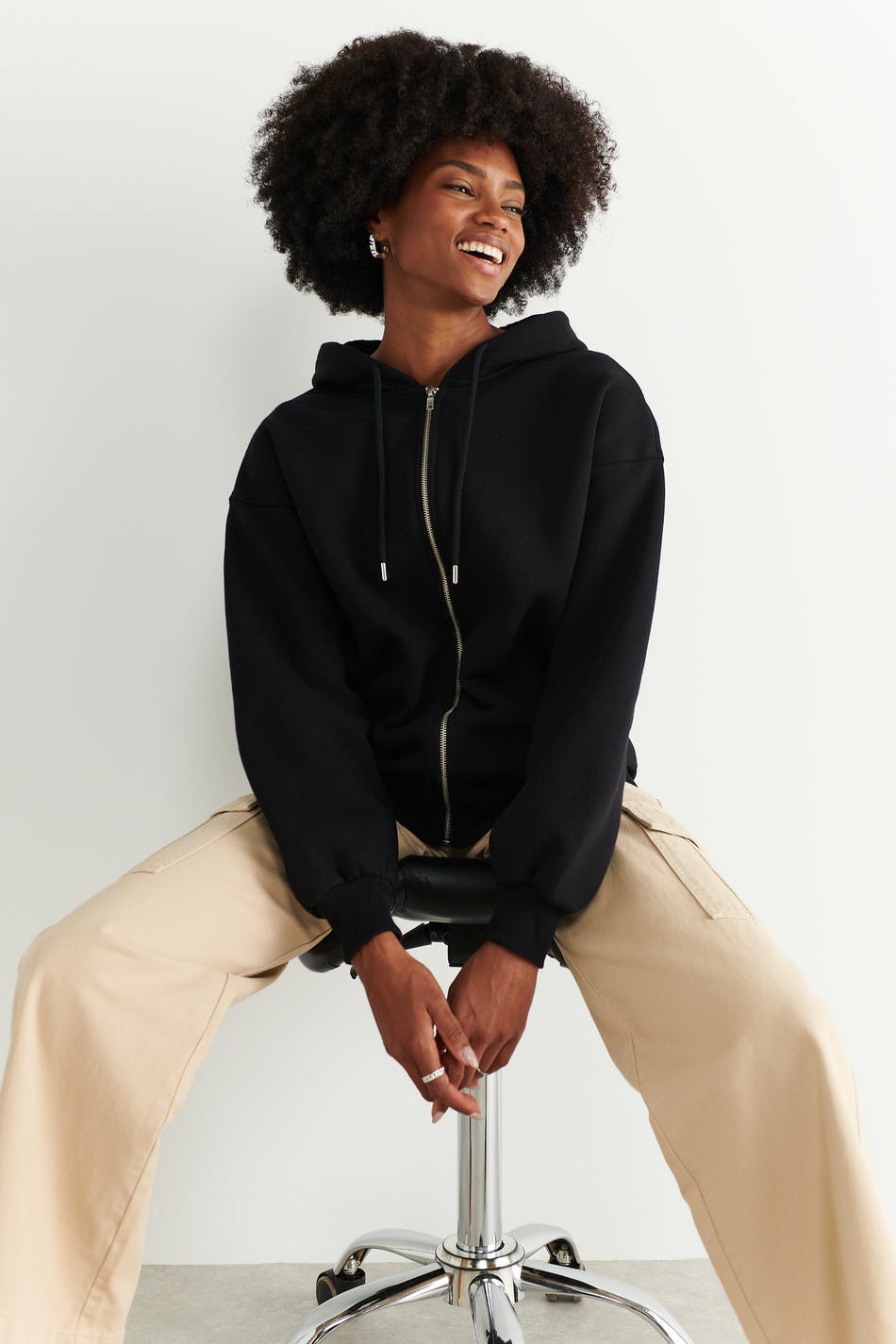 Oversized zip hoodie - Noir