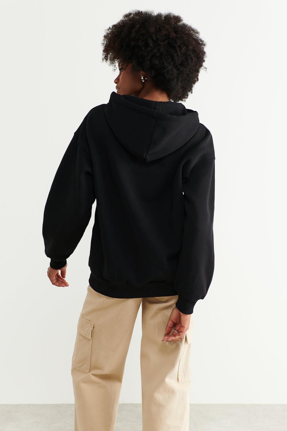 Oversized zip hoodie - Noir