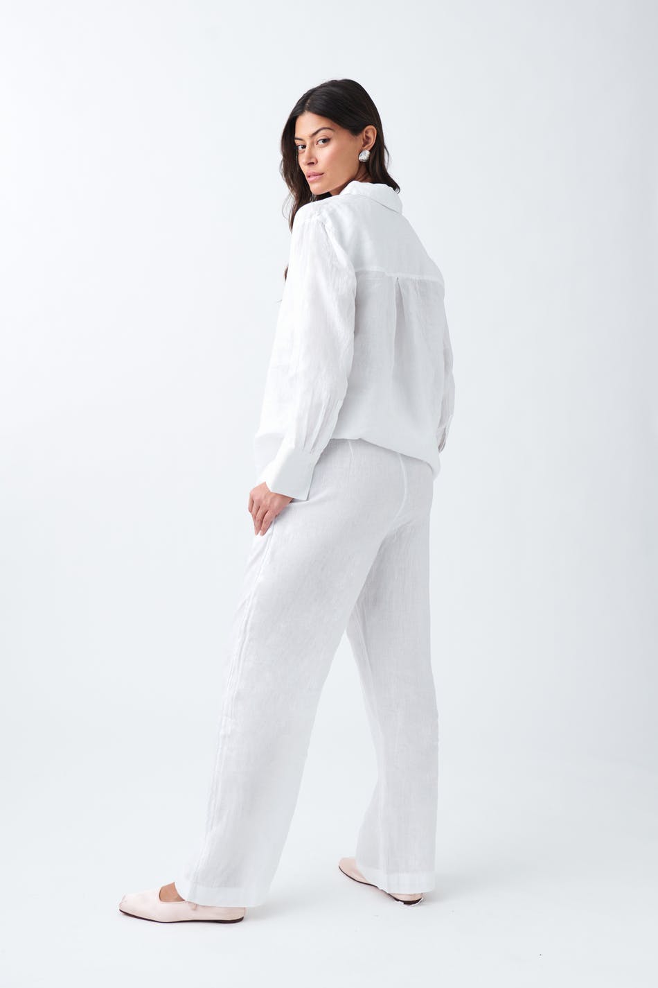 linen trousers - Lt linen beige