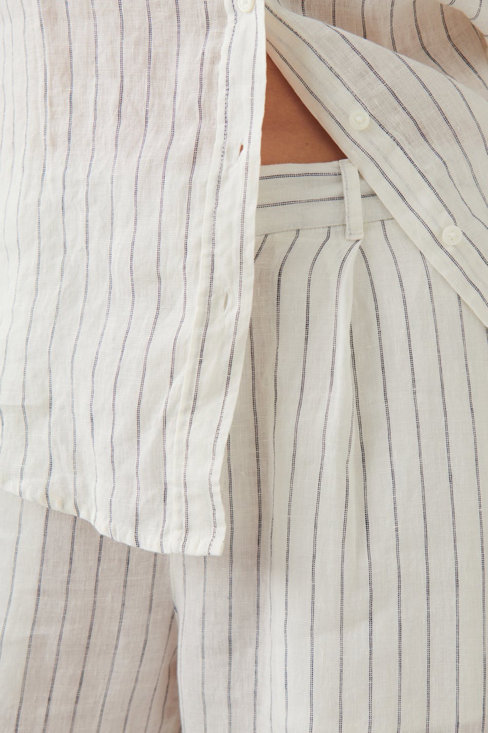 linen trousers - Blanc