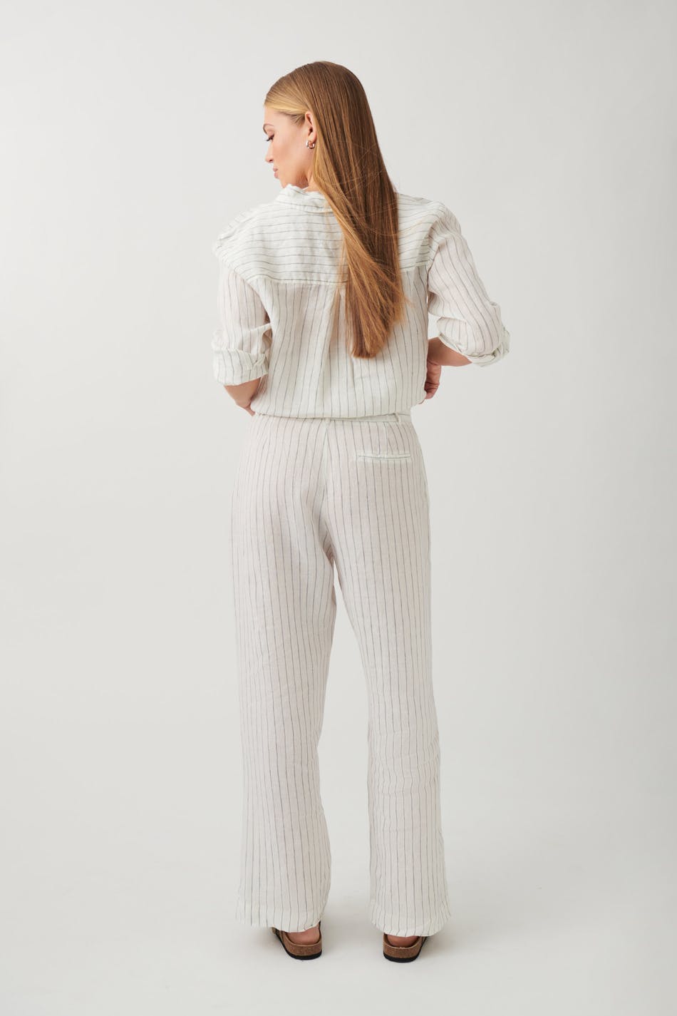 linen trousers - Blanc