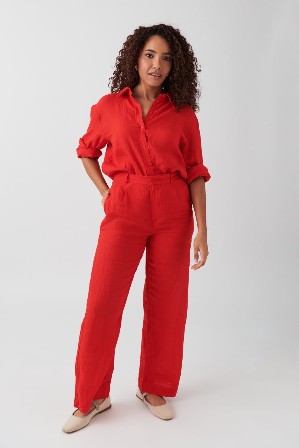 linen trousers - Noir