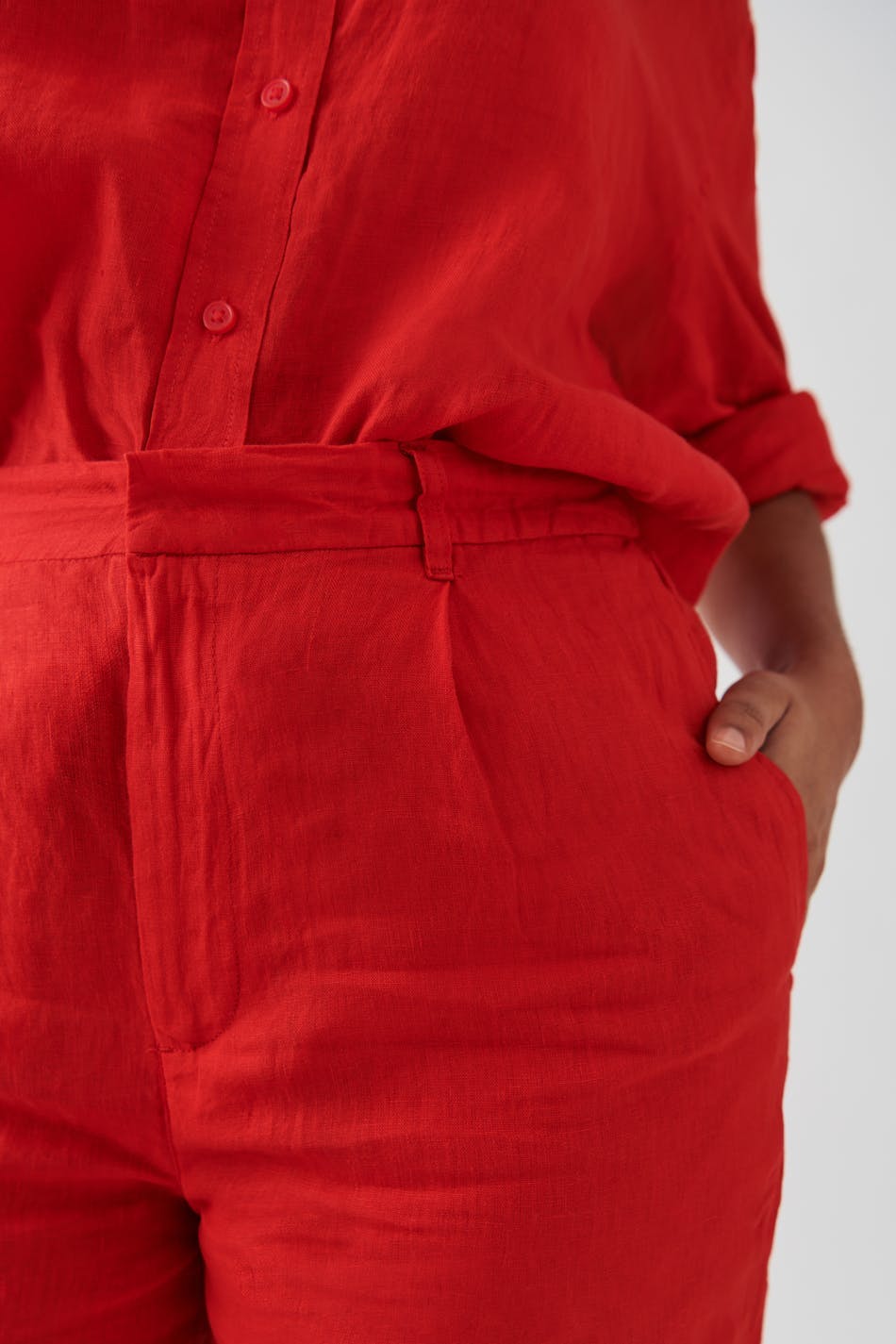 linen trousers - Noir