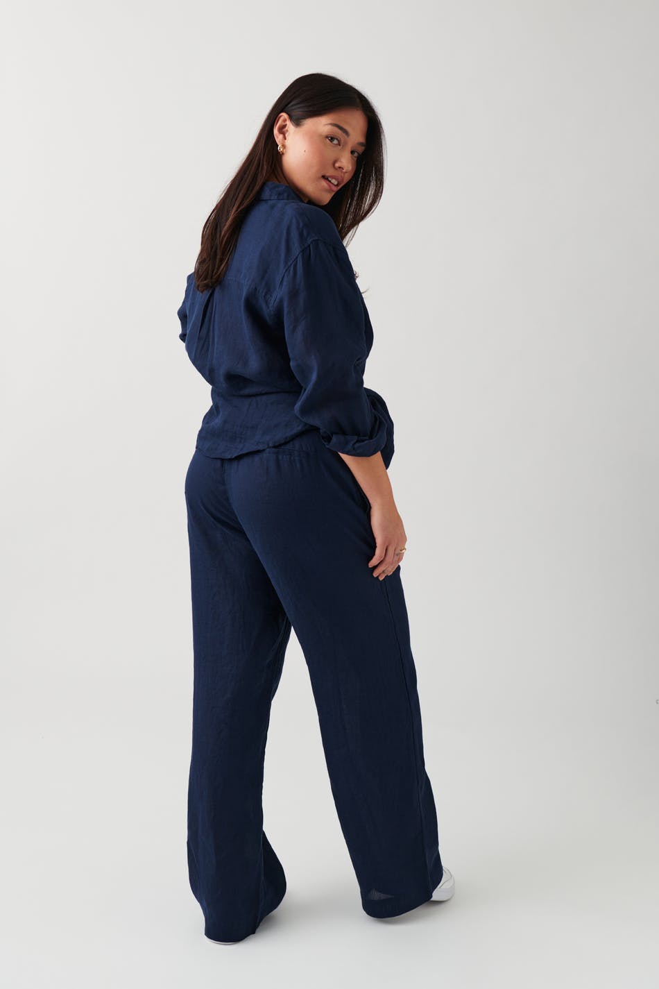 linen trousers - Noir