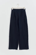 linen trousers - Noir