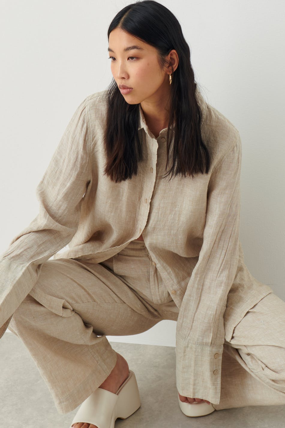 lovisa linen shirt - Blue wave