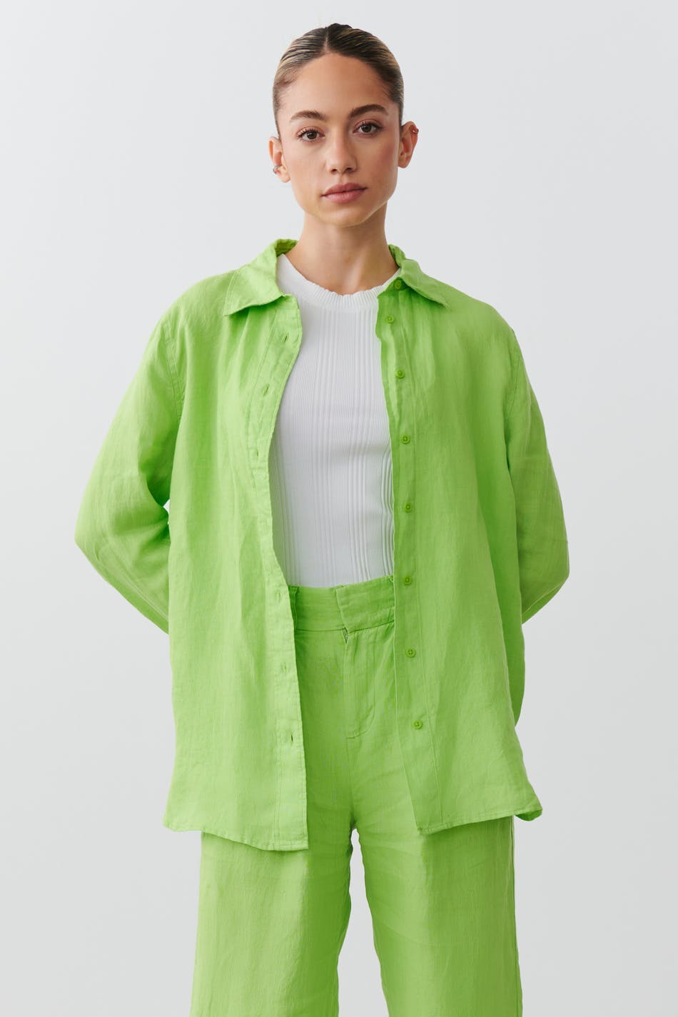 lovisa linen shirt - Lt linen beige